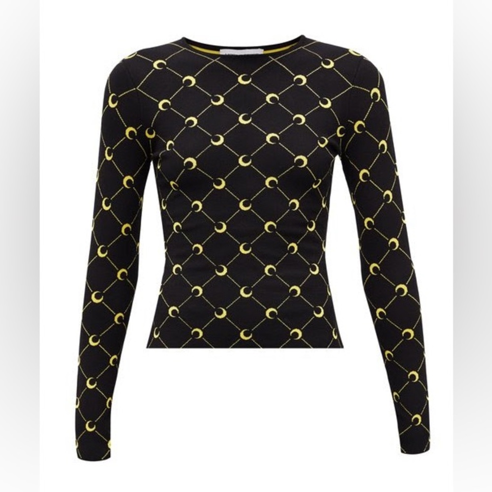 Marine Serre crescent moon jacquard sweater. Size S